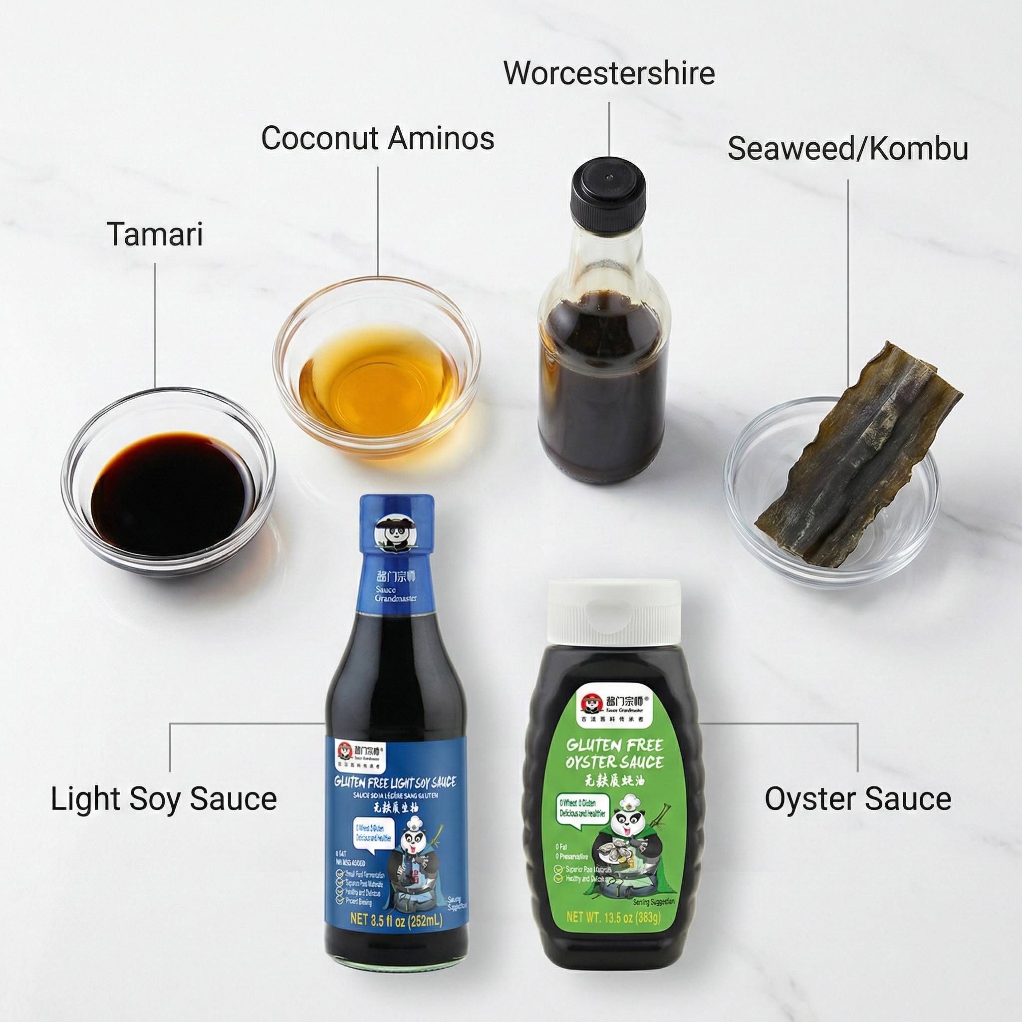 Fish sauce substitutes soy sauce, tamari, oyster sauce, coconut aminos, Worcestershire, seaweed
