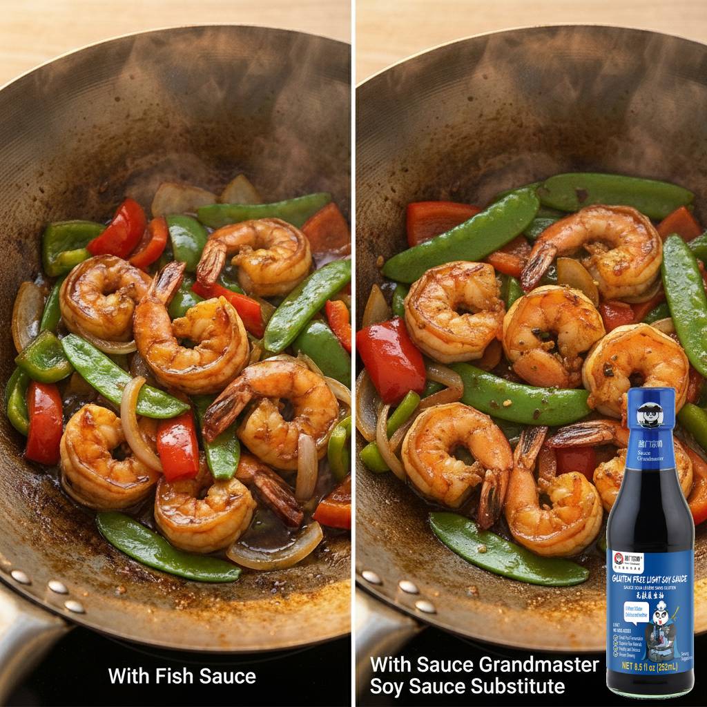 Using soy sauce as a fish sauce substitute in stir fry